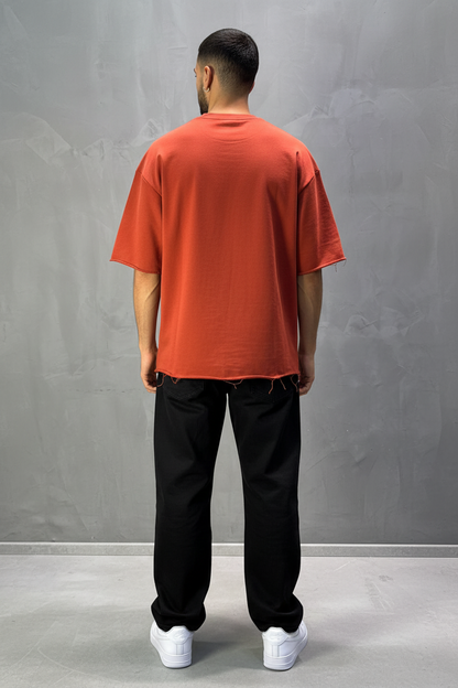 T-Shirt Oversize Rust Orange  – Tissu Épais  42
