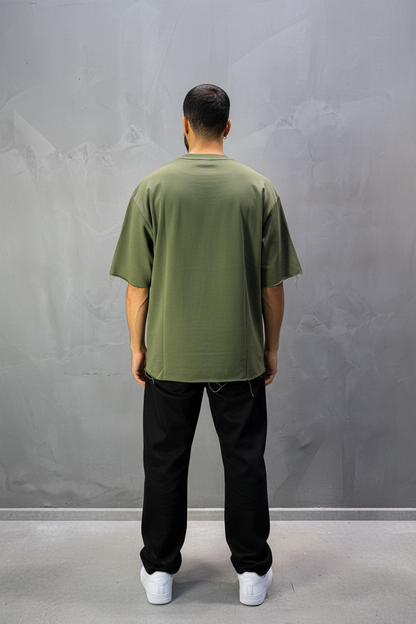 T-Shirt Oversize Army Green  – Tissu Épais  42
