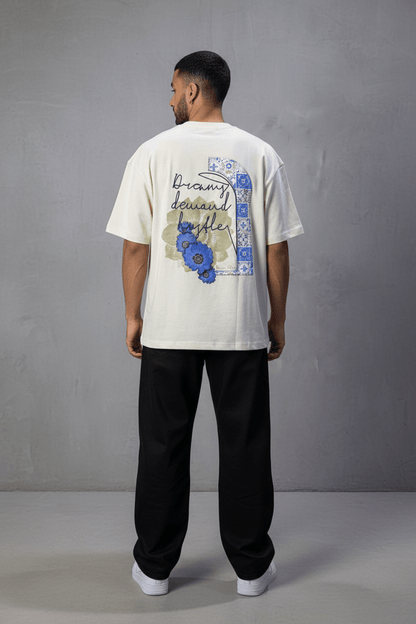 T-shirt Oversize beige – Dreamy Demand Hustler 5103 - ZG PREMIUM
