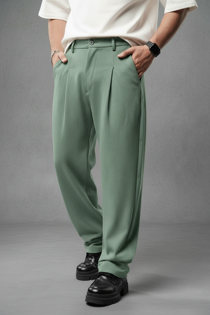 Pantalon Large Green à Plis BGY1029