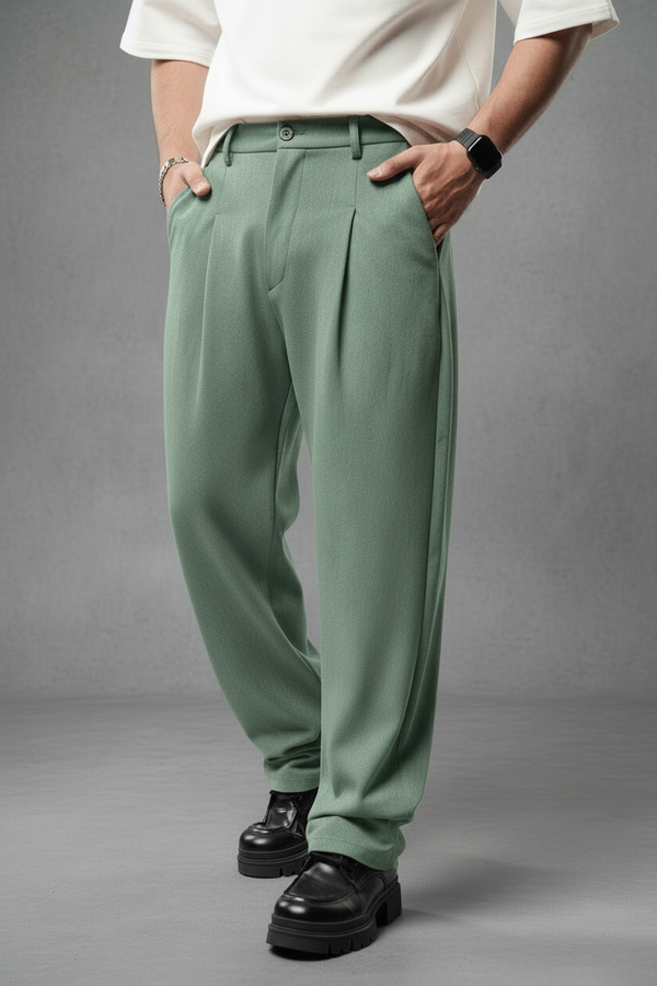 Pantalon Large Green à Plis BGY1029