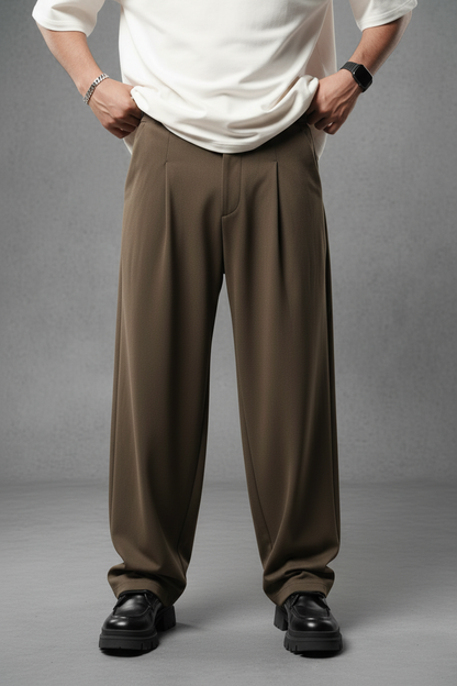 Pantalon Large Brown à Plis BGY1029