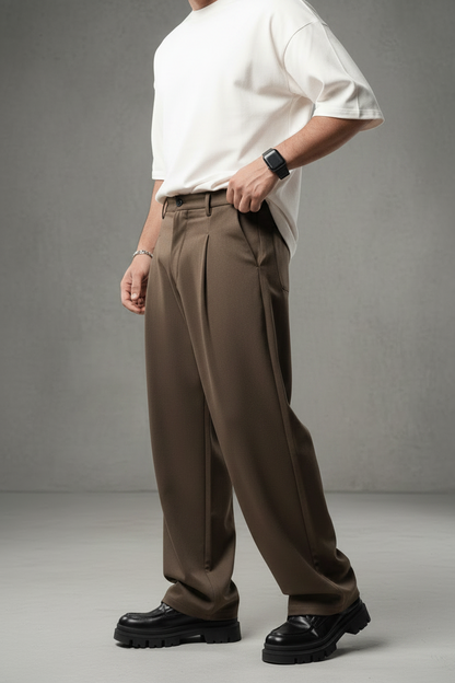 Pantalon Large Brown à Plis BGY1029