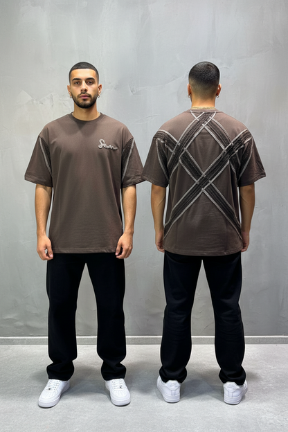 T-Shirt Oversize Brown "Sam" Diamond | SAW Urbanity 5085