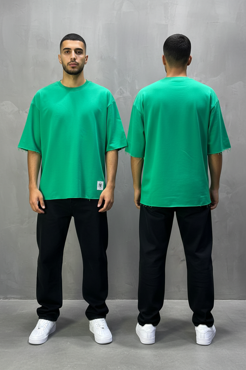 T-Shirt Oversize Green – Tissu Épais  42