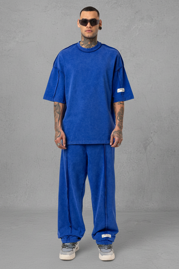 Ensemble Bleu Cobalt — Contrast Stitch & Zipper 9002