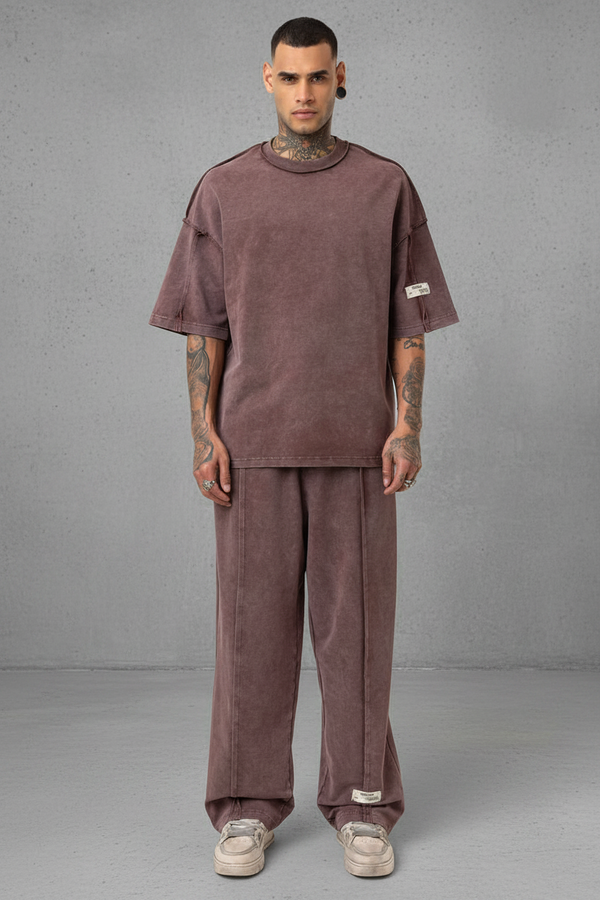 Ensemble Brun Moka — Contrast Stitch & Zipper 9002