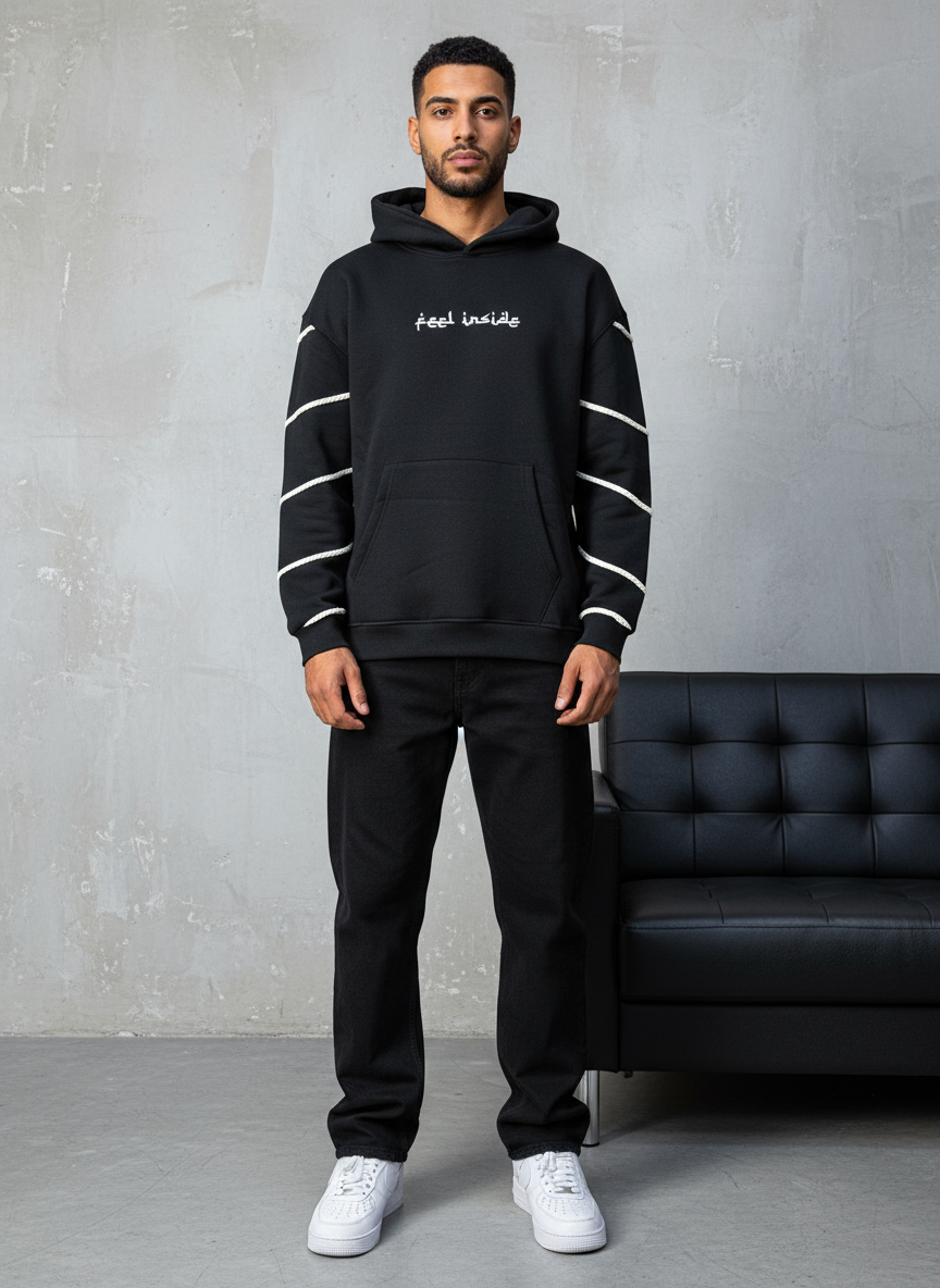 HOODIE SAW OVERSIZE BLACK 4991