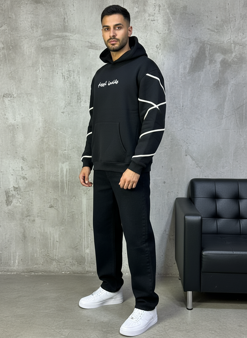 HOODIE SAW OVERSIZE BLACK 4991