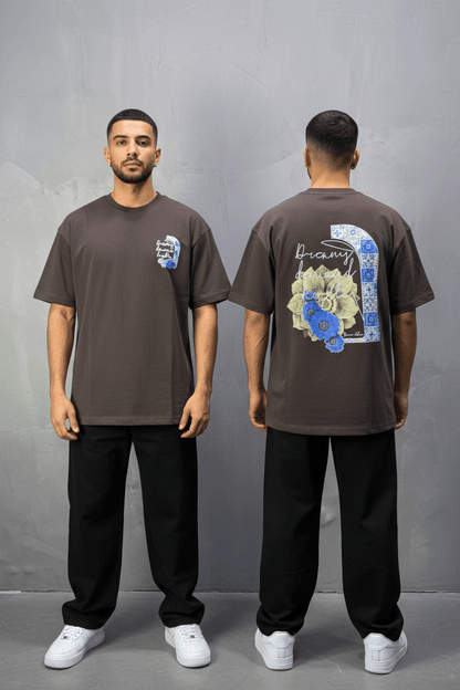 T-shirt Oversize brown – Dreamy Demand Hustler 5103 - ZG PREMIUM