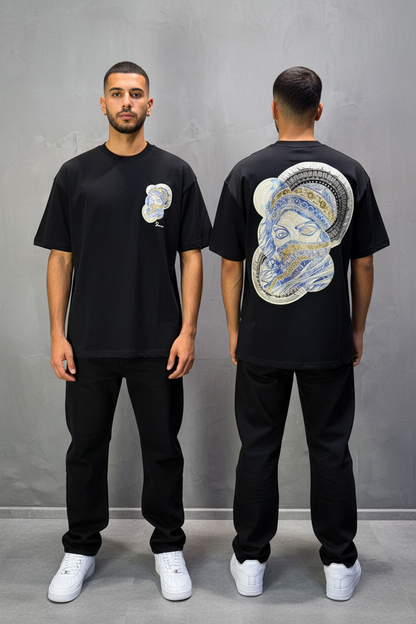 T-Shirt Oversize Noir Brodé – Art Oriental 5108