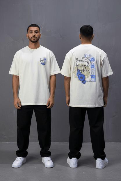 T-shirt Oversize beige – Dreamy Demand Hustler 5103 - ZG PREMIUM