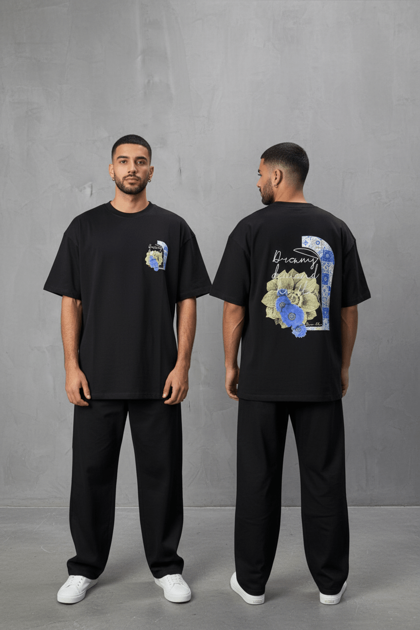 T-shirt Oversize noir – Dreamy Demand Hustler 5103 - ZG PREMIUM
