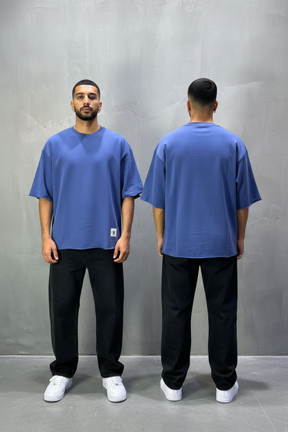 T-Shirt Oversize Steel Blue – Tissu Épais  42