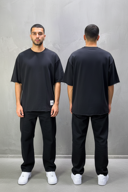 T-Shirt Oversize Black – Tissu Épais  42