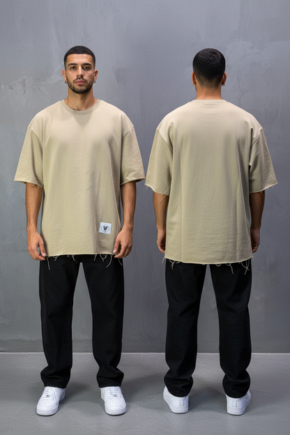 T-Shirt Oversize  Olive Beige  – Tissu Épais  42