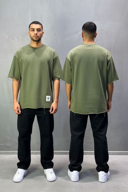 T-Shirt Oversize Army Green  – Tissu Épais  42