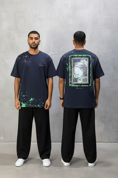 T-shirt Oversize Navy blue  – Art Gallery 5114