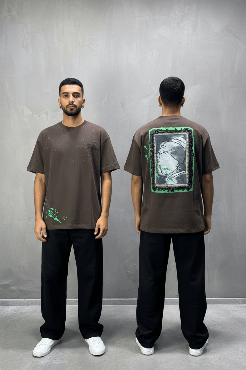 T-shirt Oversize Brown  – Art Gallery 5114