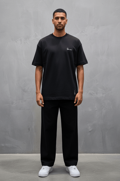 T-Shirt Oversize Noir — Illustration Peintre & Citation Poétique 5097