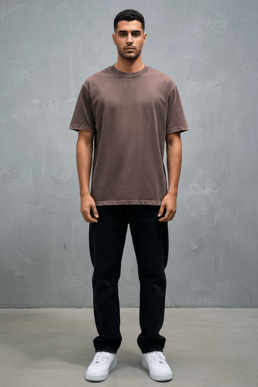 T-Shirt brown Oversize Washed Vintage 1976 - ZG PREMIUM