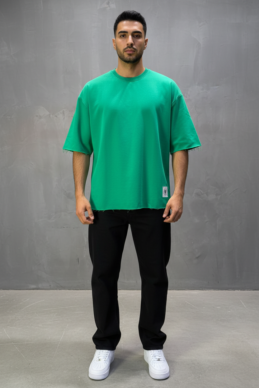 T-Shirt Oversize Green – Tissu Épais  42