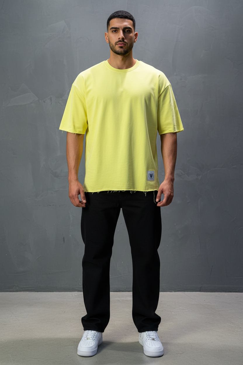 T-Shirt Oversize Yellow– Tissu Épais  42
