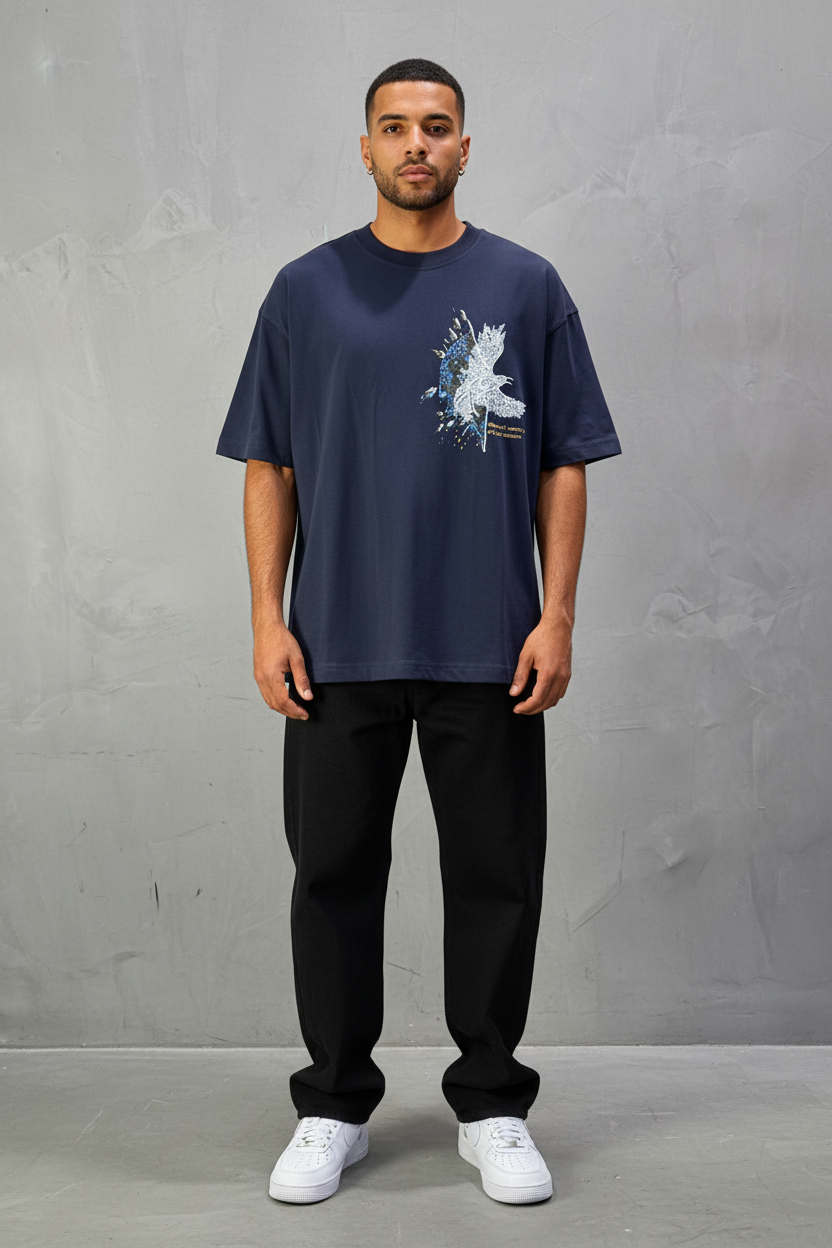 T-shirt Oversize Navy Blue 5127