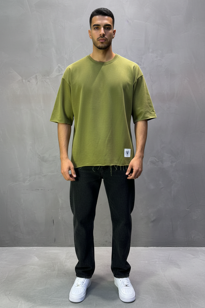T-Shirt Oversize khaki – Tissu Épais  42