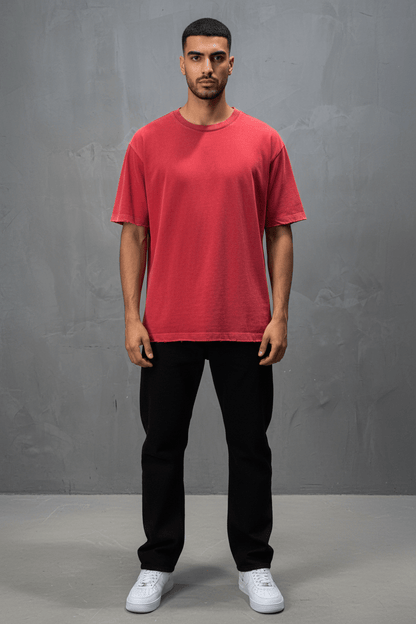 T-Shirt red Oversize Washed Vintage 1976 - ZG PREMIUM