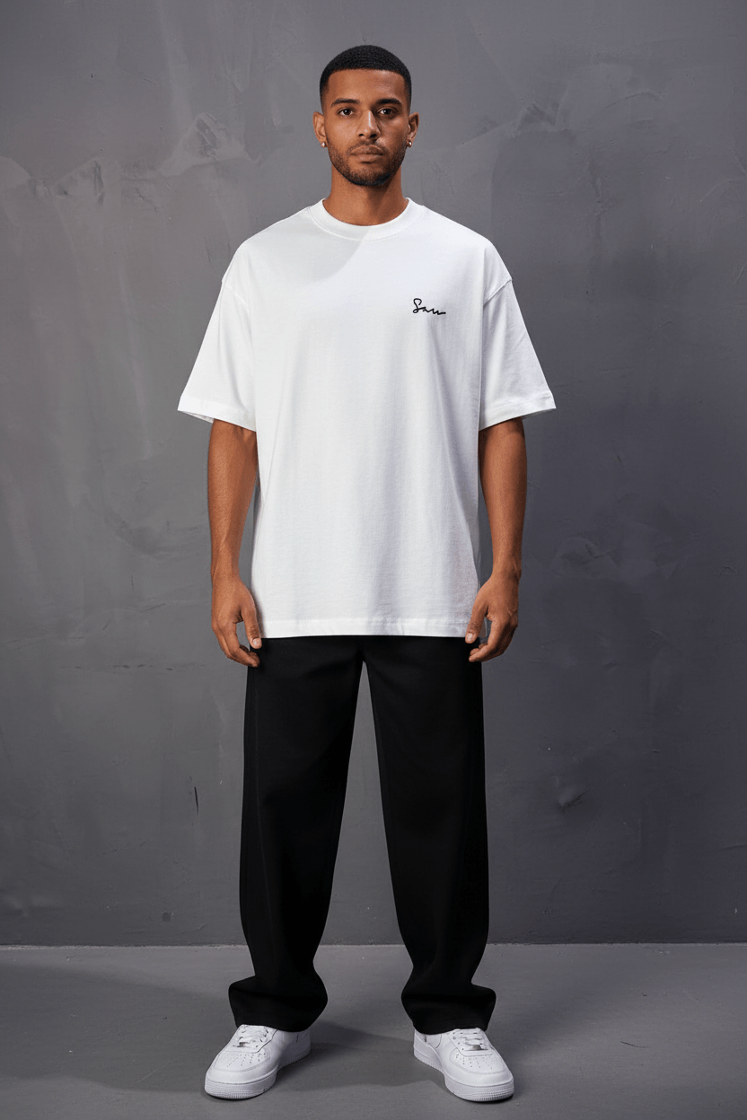 T-Shirt Oversize Blanc — Illustration Peintre & Citation Poétique 5097