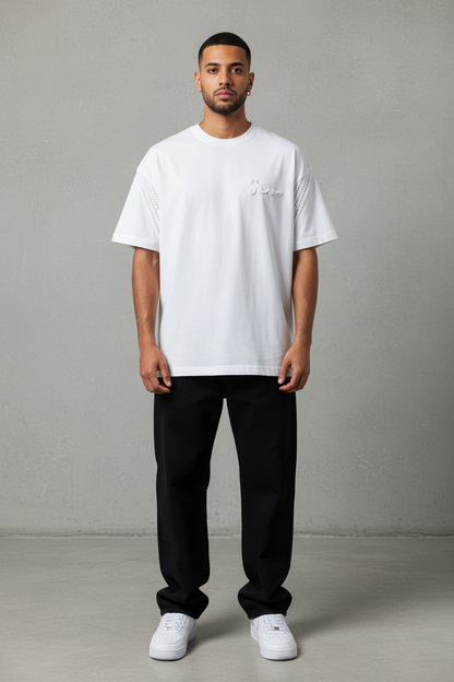 T-Shirt Oversize Blanc "Sam" Diamond | SAW Urbanity 5085
