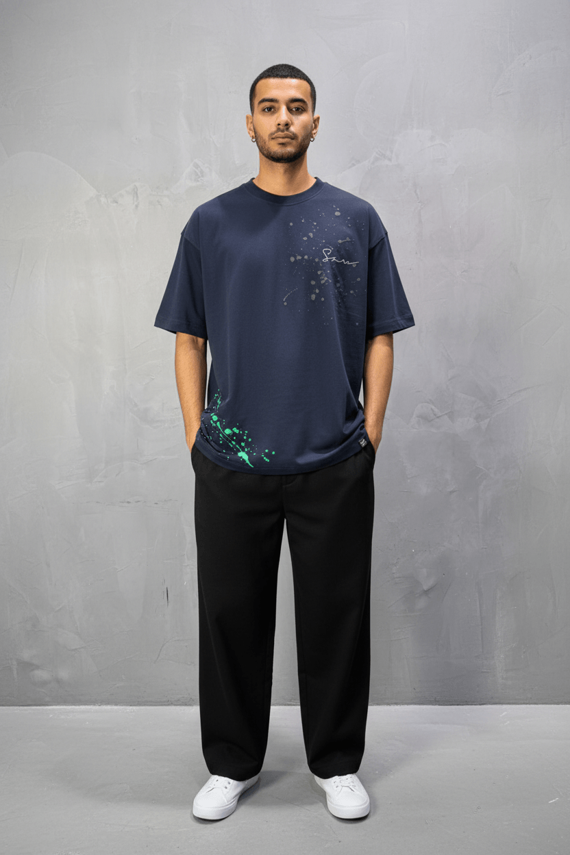 T-shirt Oversize Navy blue  – Art Gallery 5114