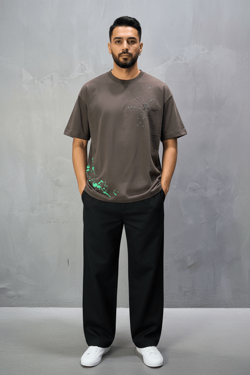 T-shirt Oversize Brown  – Art Gallery 5114