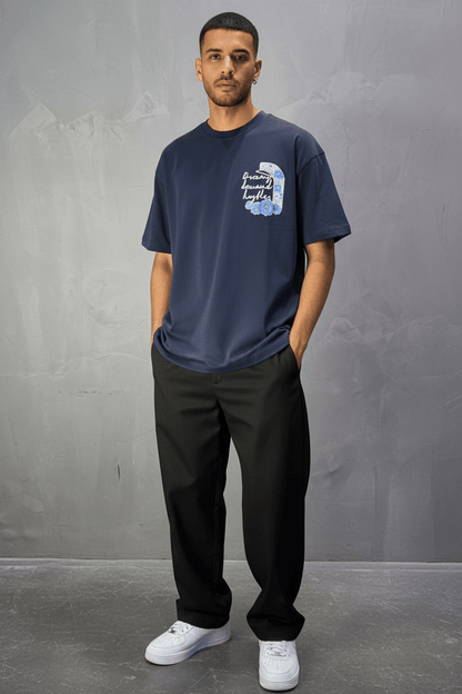 T-shirt Oversize Navy – Dreamy Demand Hustler 5103 - ZG PREMIUM