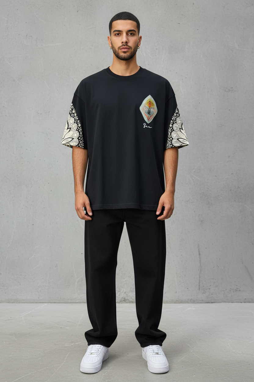 T-Shirt Oversize Noir – Paon & Paisley 5071