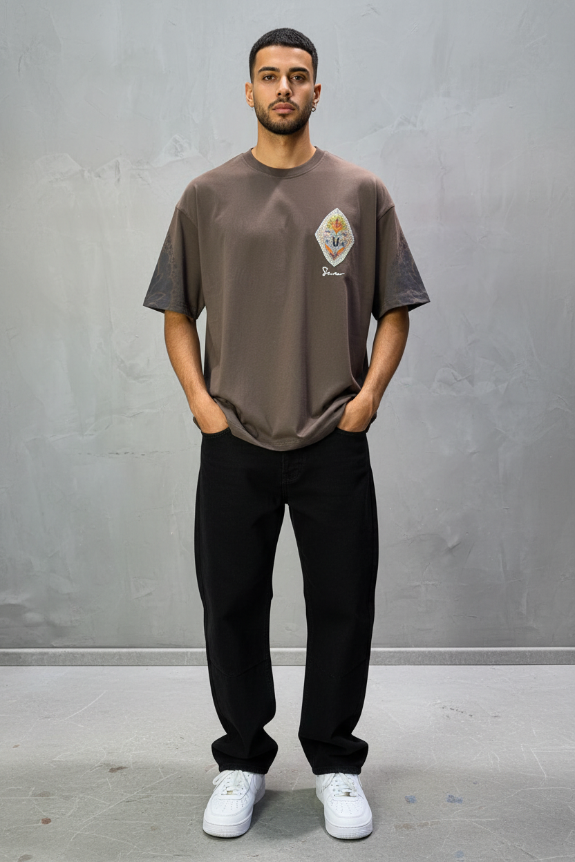 T-Shirt Oversize Brown – Paon & Paisley 5071