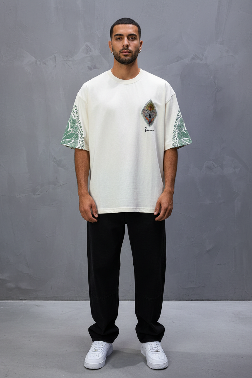 T-Shirt Oversize Beige – Paon & Paisley 5071