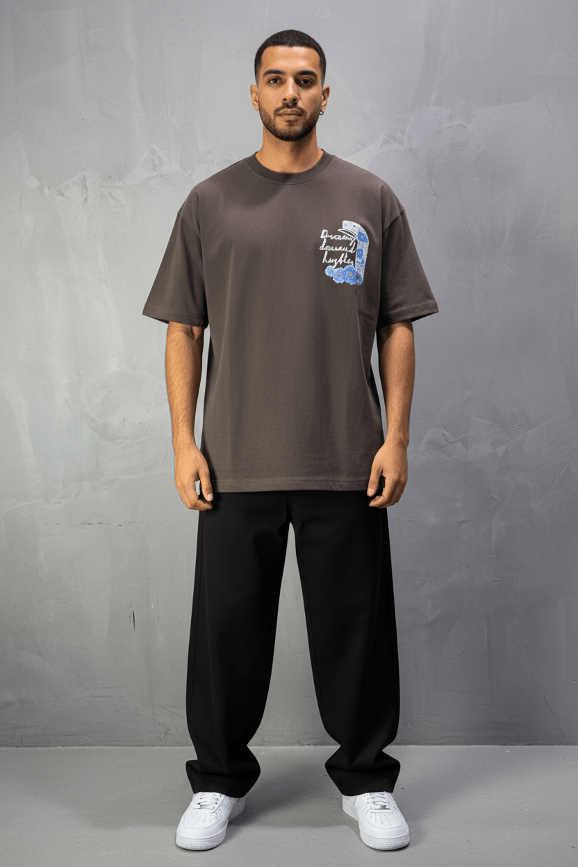 T-shirt Oversize brown – Dreamy Demand Hustler 5103 - ZG PREMIUM