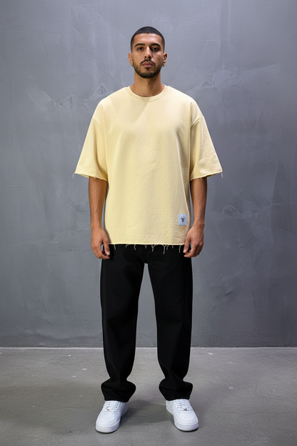 T-Shirt Oversize Butter Yellow – Tissu Épais  T42