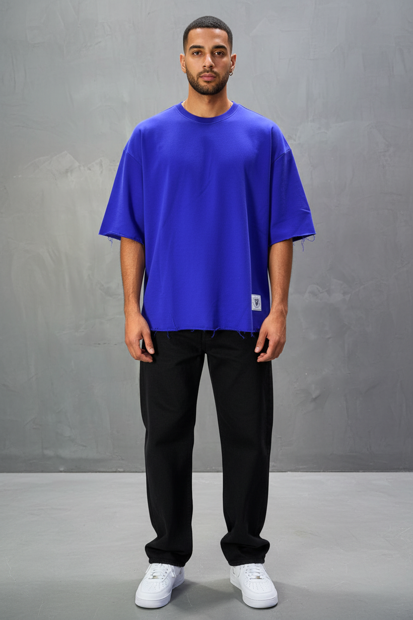 T-Shirt Oversize Royal Blue – Tissu Épais  42