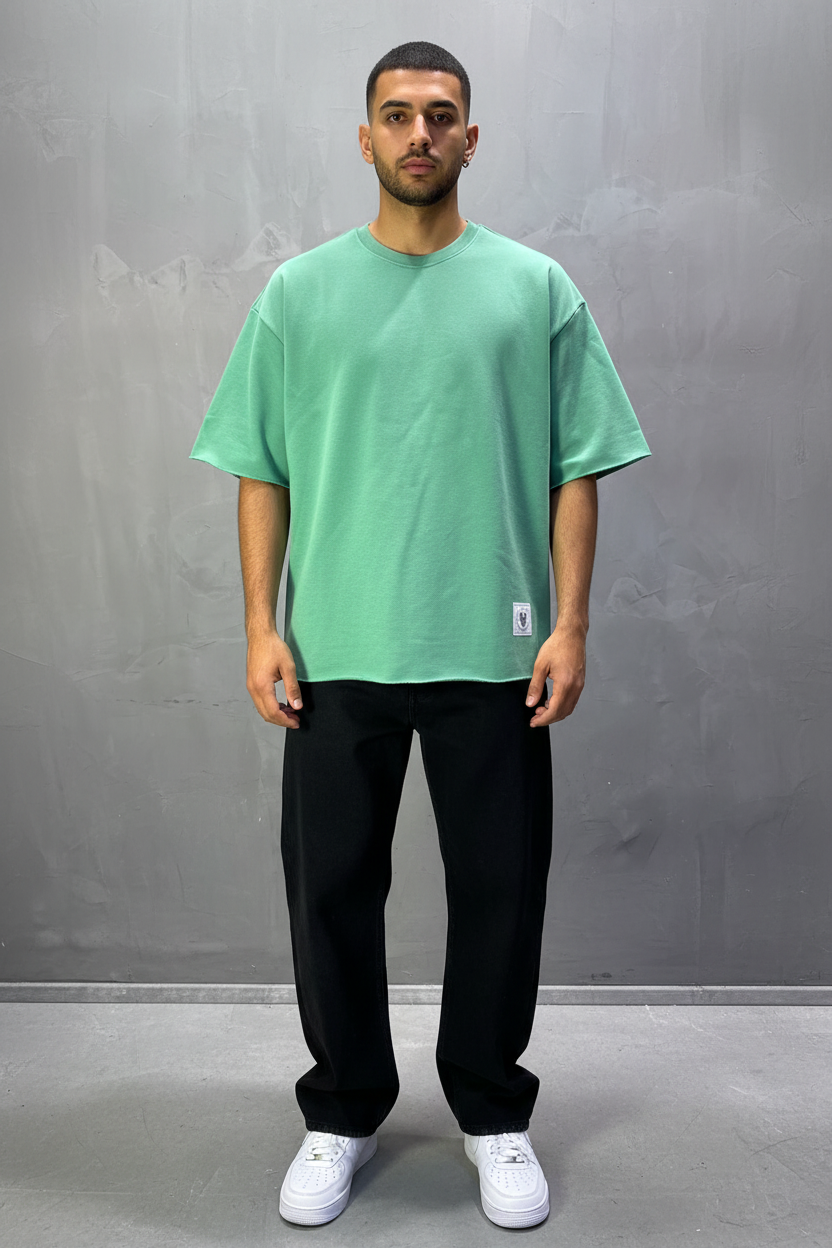 T-Shirt Oversize Mint Green   – Tissu Épais  42