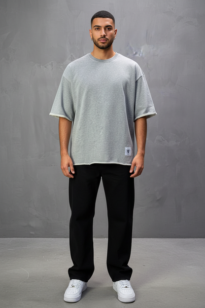 T-Shirt Oversize Light Gray – Tissu Épais  42