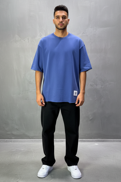 T-Shirt Oversize Steel Blue – Tissu Épais  42