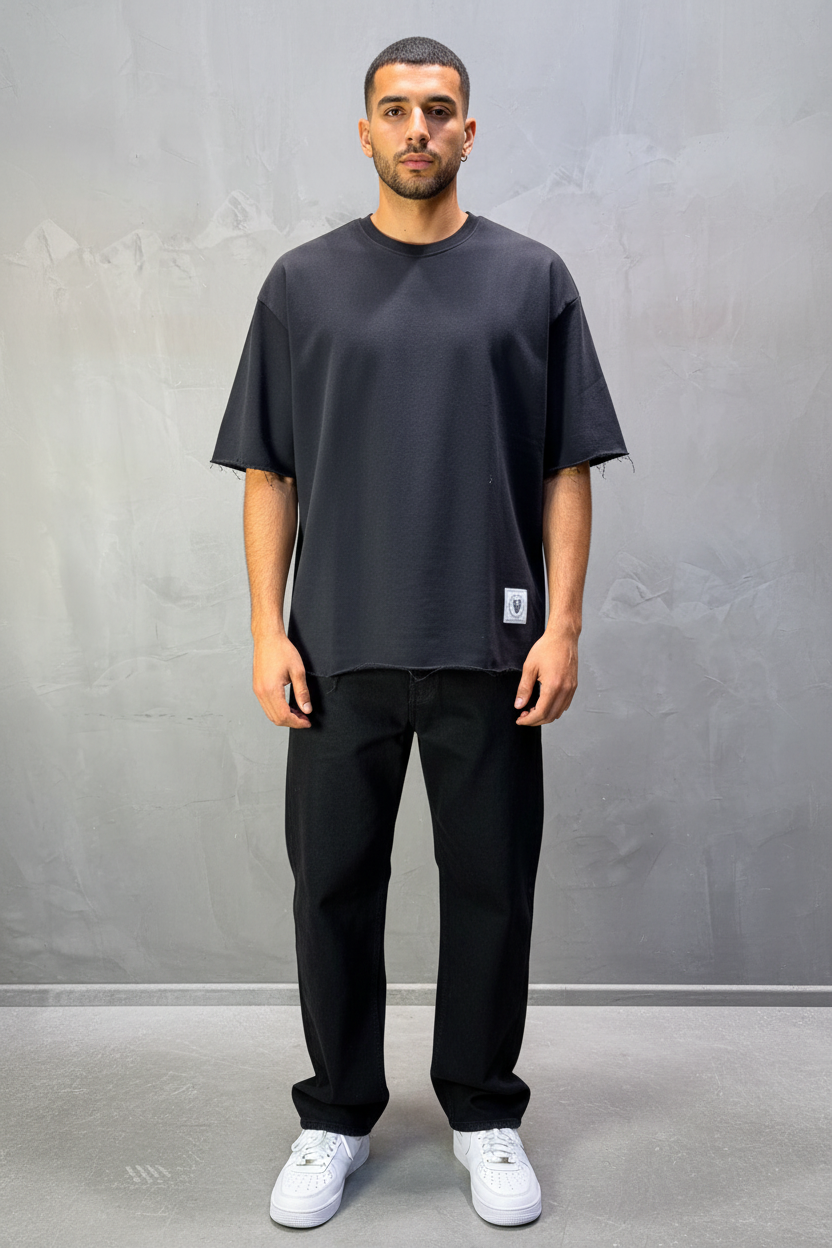 T-Shirt Oversize Black – Tissu Épais  42