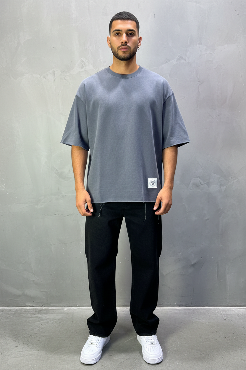 T-Shirt Oversize Dark Slate   – Tissu Épais  42