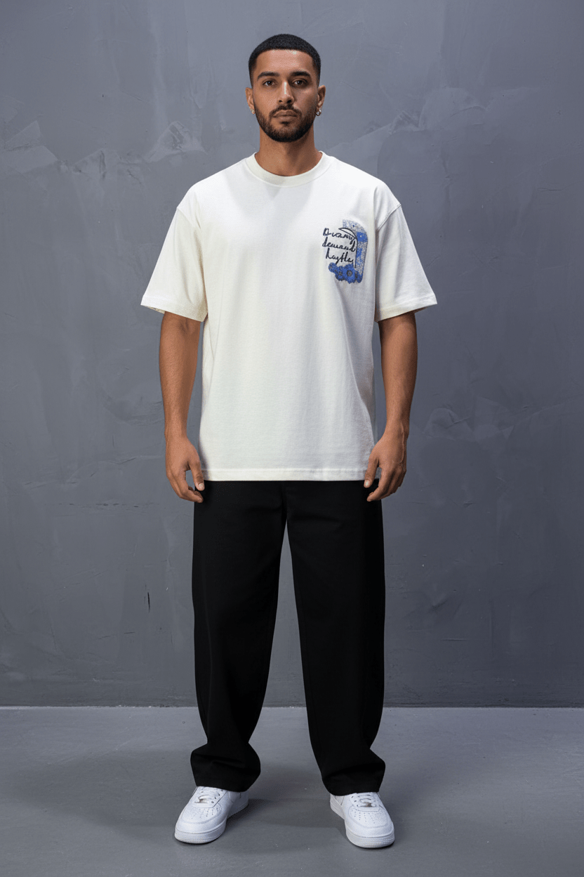 T-shirt Oversize beige – Dreamy Demand Hustler 5103 - ZG PREMIUM