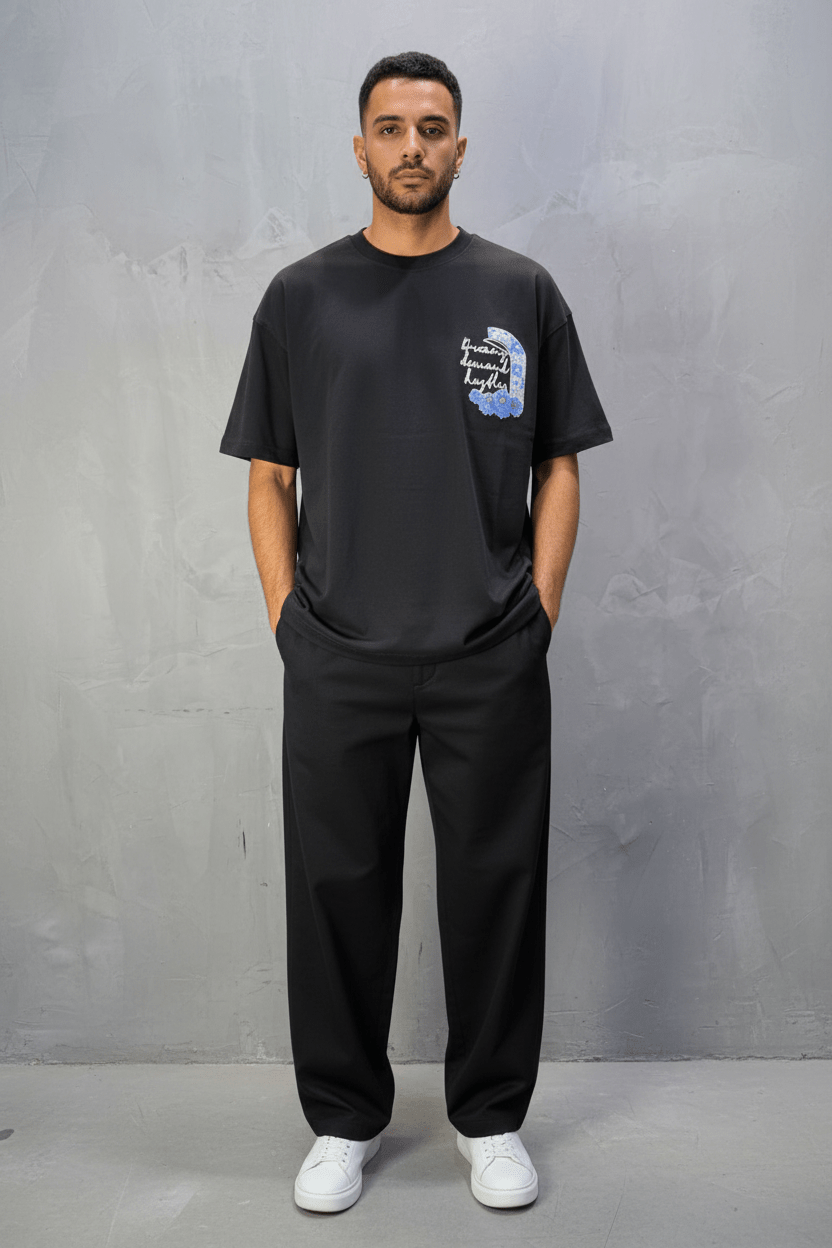 T-shirt Oversize noir – Dreamy Demand Hustler 5103 - ZG PREMIUM