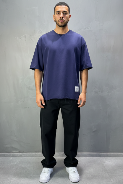 T-Shirt Oversize Navy Blue – Tissu Épais  T42