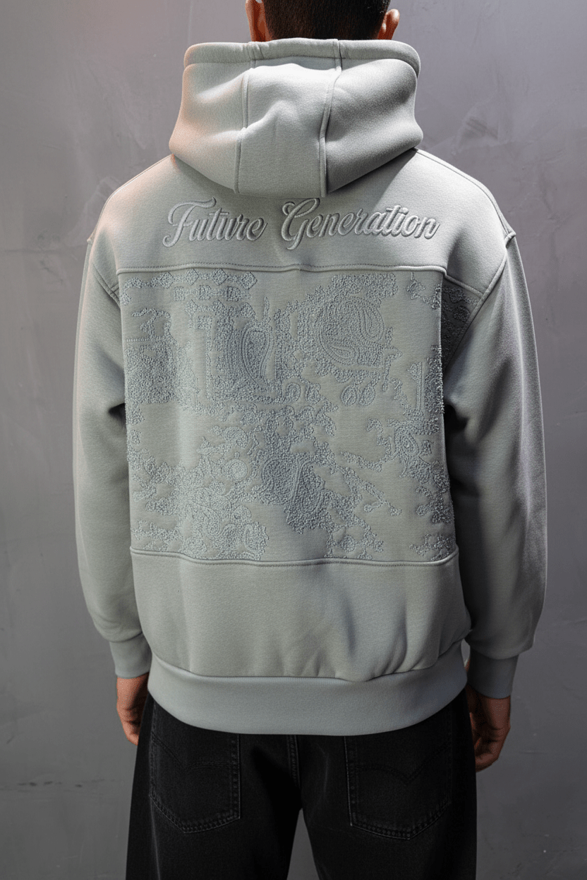 Hoodie régular size gris "Future Generation" - ZG PREMIUM